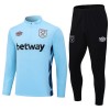 West Ham United Quarter Zip Sweatshirts Anzüge Suit 2023-24 Blaue Für Herren